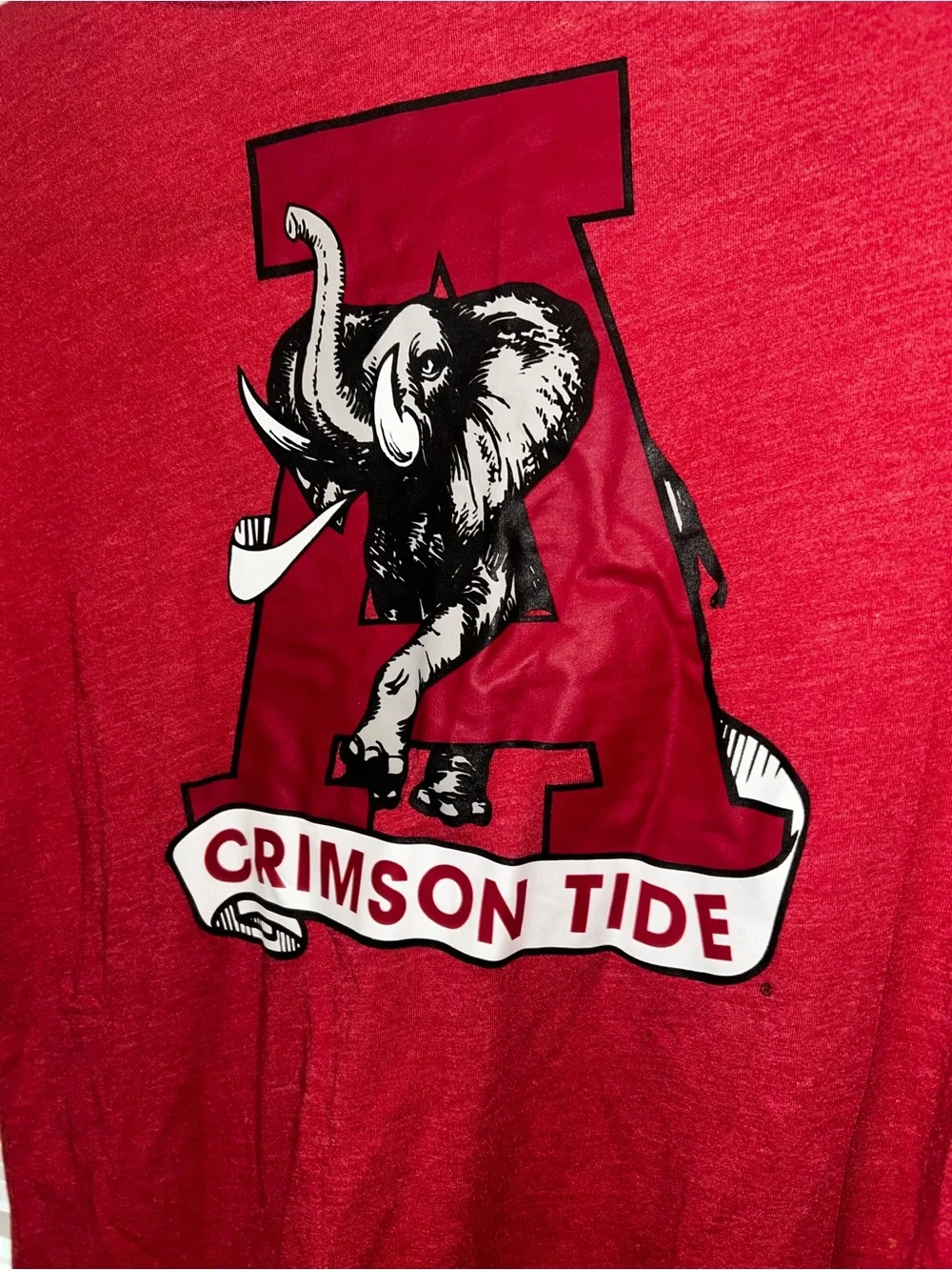 Nike Women's Crimson Tide Alabama Red V-Neck Tee with Gray Pocket and A Patch